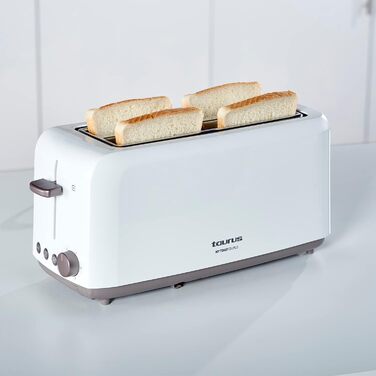 Тостер Taurus Mytoast Duplo 1450Вт, 2 довгі відсіки, 7 режимів, автоматичне центрування, піддон для крихт, функції розігріву, розморожування та стоп