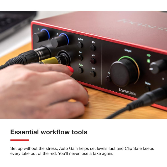 Focusrite Scarlett 4i4 4-го покоління USB Аудіоінтерфейс для гітаристів, вокалістів та музикантів (16 входів/16 виходів) - HiFi студійна якість