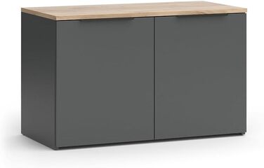 Кутова комодна тумба Vicco Wido, антрацит/сонома, 80x50 см, з дверцятами