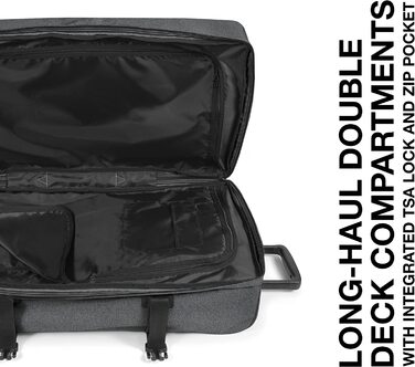 Валіза Eastpak TRANVERZ L, 121 л, 79x40x33 см, чорний денім, сіра