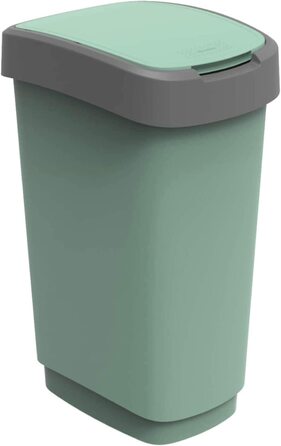 Смітник Rotho Twist 50л з кришкою, пластик PP, BPA-free, зелений