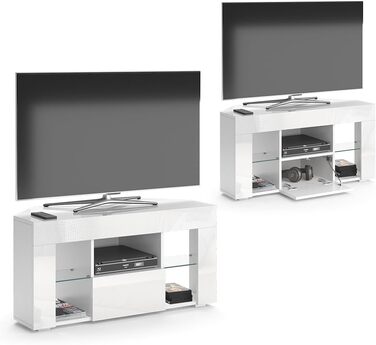 Тумба під телевізор Vicco Denver, білий глянець, 100x50 см