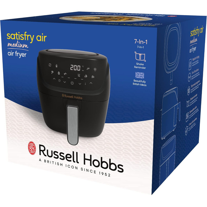 Фритюрниця Russell Hobbs SatisFry Rapid AirFryer 4л з нержавіючої сталі, 7 функцій, 10 програм, без олії