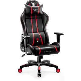 Ігрове крісло Diablo X-One 2.0 King XL, ергономічне, з регульованими підлокітниками, подушками для шиї та попереку, червоне