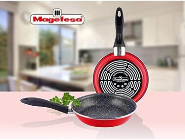 Набір сковорідок Magefesa K2 20/24 см, червоний, антипригарне покриття