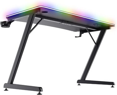 Ігровий стіл Trust Gaming GXT 709W Luminus RGB з підсвічуванням LED, 10 режимів, USB, для геймерів, білий (120x60 см)