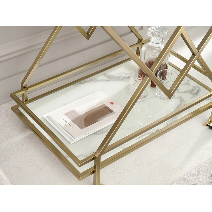 Стіл Mebel-Partner прямокутний, 70 x 46 x 81 см, білий з золотим