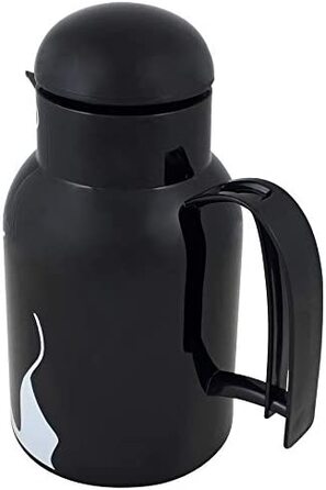 Термос Helios Thermoskanne Thermo-Bird Pinguin 1L, 6 годин, підтримує температуру напоїв, зручний вилив через носик, міцний пластик, чорний