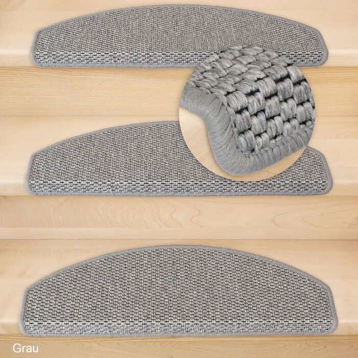 Килимки на сходи Kettelservice-Metzker Göteborg напівкруглі, 8 кольорів, 15 штук, сірі