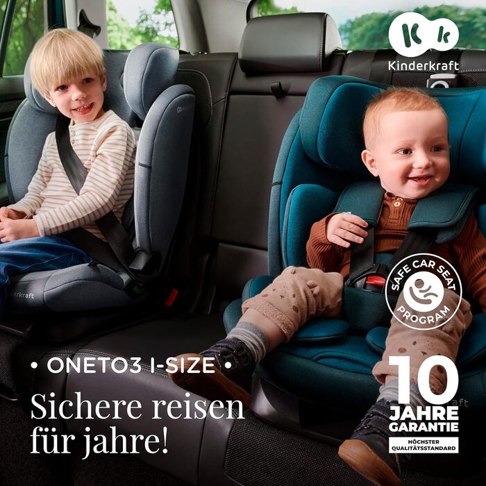 Дитяче автокрісло Kinderkraft ONETO3 I-SIZE 76-150 см, 9-36 кг, з Isofix, регульованим підголівником, 5-точковими ременями безпеки, чорне