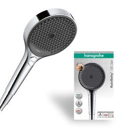 Душова лійка Hansgrohe Rainfinity з ручним душем, 3 режими струменя, антивапнясте покриття, круглий дизайн (130 мм), хром