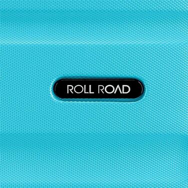 Валіза ручної поклажі Roll Road з ABS-пластику, кодований замок, 4 колеса, блакитний колір, набір