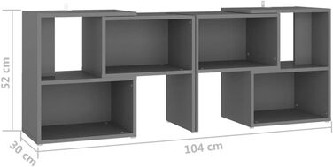 Тумба під телевізор vidaXL, сіра, 104x30x52 см, ДСП, телевізійна тумба, меблі для вітальні, низький комод, полиця для апаратури