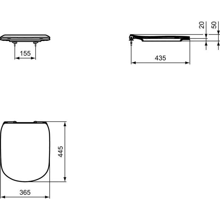 Унітазне сидіння Ideal Standard T352801 Slim з м'яким закриттям, біле