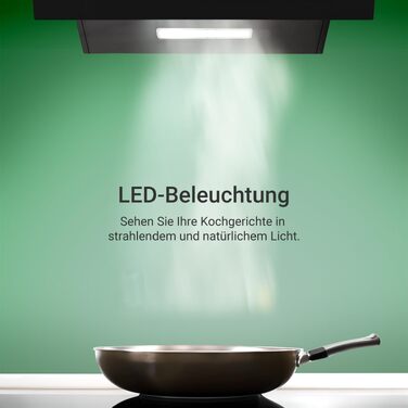 Витяжка кухонна KKT KOLBE BASE6004S 60 см, чорна (скло, нержавіюча сталь), з LED-підсвіткою, сенсорним керуванням та керуванням жестами, режим рециркуляції та відведення повітря