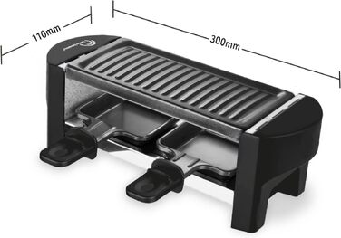Раклютниця Little Balance 8559 Black Jura для 1-2 осіб, антипригарне покриття, 320 Вт, чорна