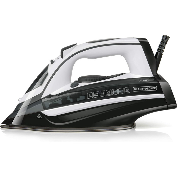Парова праска BLACK+DECKER BXIR2802E, 2800 Вт, пластик, 370 мл, біла