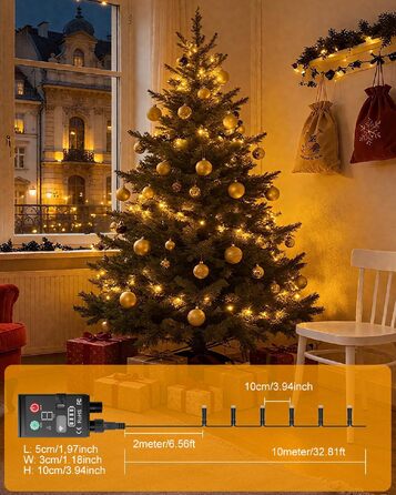 Світлодіодна гірлянда Kinamy для вулиці на батарейках, 20м (2x10м), 100 LED, акумулятор 3600mAh, перезарядна