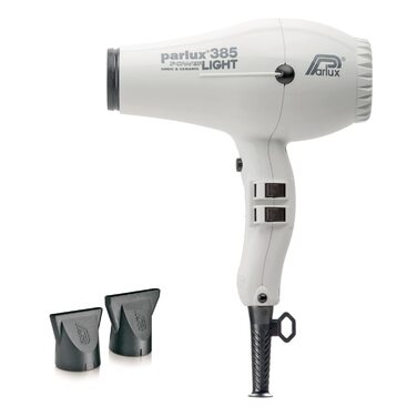 Фен Parlux 385 Power Light білий — професійний легкий фен для волосся