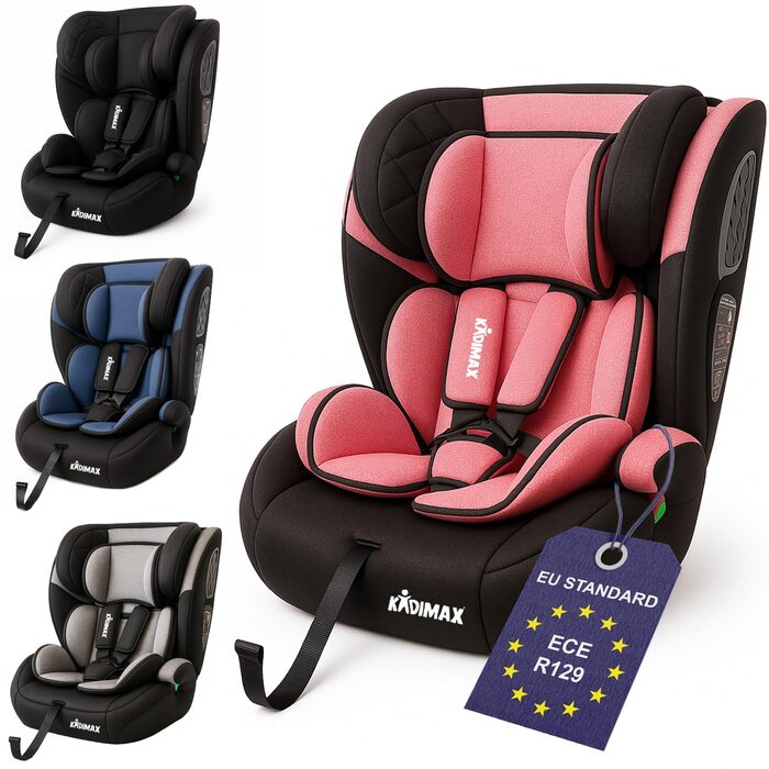 Автокрісло i-Size 9-36 кг, 15 місяців - 12 років, група 1/2/3, ECE R129/03, регульована підголовник (Рожевий)