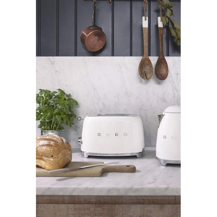 Тостер Smeg TSF01CREU Cream 2-слотовий, 6 рівнів підсмажування, функція розморожування та підігріву, 950 Вт