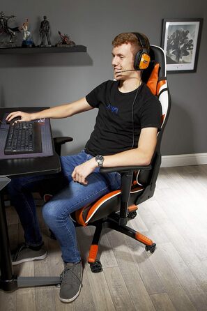 Ігрове крісло X Rocker Agility eSports, ергономічне, офісне, помаранчево-чорне
