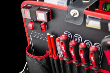Набір інструментів Meister 156 предметів у візку на колесах з телескопічною ручкою - професійний кейс для інструментів, чорно-срібний, 8971440