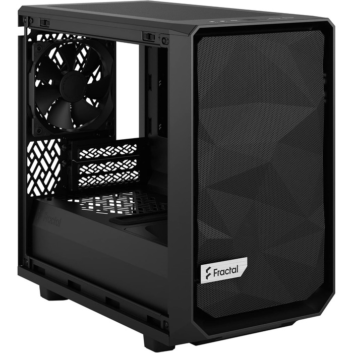 Корпус Fractal Design Meshify 2 Nano Black TG Dark Tint, скляна панель, чорний, компактний формат, для ігрового ПК