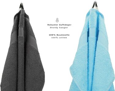 Набір рушників Betz PALERMO 4 шт., 100% бавовна, 70x140 см, антрацит/бірюзовий, для душу, пляжу та ванни