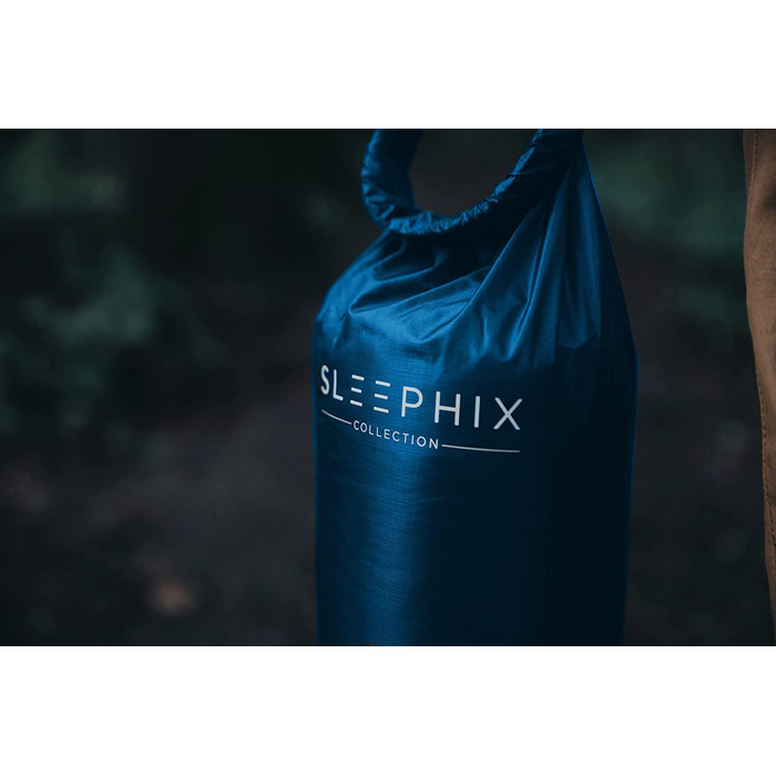 SLEEPHIX пухова ковдра для кемпінгу, водовідштовхувальна, нейлонова оболонка, наповнювач пух 650 FP, 137×203 см, бірюзова, для подорожей, літака, дому та тераси