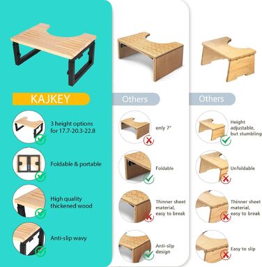 Стілець для унітазу з дерева, складаний, для дорослих - Toilet Stool