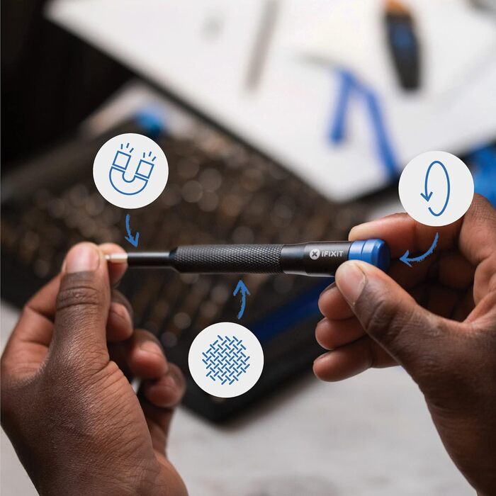 Набір інструментів iFixit Pro Tech для ремонту електроніки: біти та відкривачі для телефонів, ноутбуків, ПК, ігрових консолей (Синій)