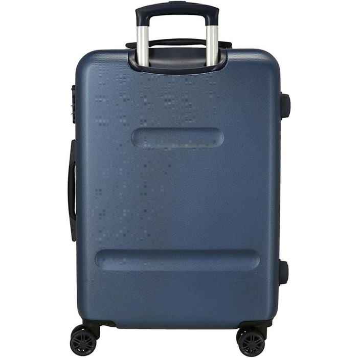 Набір дорожніх валіз Enso Travel Time, сині, 55/65 см, жорсткий ABS, кодовий замок, 4 колеса, ручна поклажа, 91 л, 6 кг