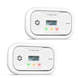 Детектор чадного газу (CO) ZA326 H01 з LCD-дисплеєм, батарея на 10 років, сертифікація EN 50291, гучності сигнал 85 дБ, портативний датчик вуглекислого газу, 2 шт.