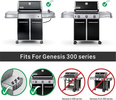 Onlyfire GCG-8506 решітка для гриля з нержавіючої сталі, сумісна з Weber Spirit/Genesis E та S, 49,5x32,4 см, 2 шт.