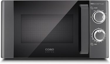 Мікрохвильова піч CASO M20 Ecostyle, 20 л, 700 Вт, антрацит, легке керування, діаметр піддону 24,5 см