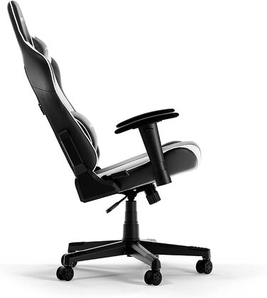 Ігрове крісло DXRacer PRINCE P132, чорний і білий, оригінал, PVC шкіра