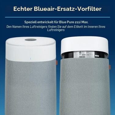 Розумний очищувач повітря Blueair Blue Pure 511i Max для кімнат до 43 м², HEPA-фільтрація від пилу, алергенів та шерсті тварин, безшумний