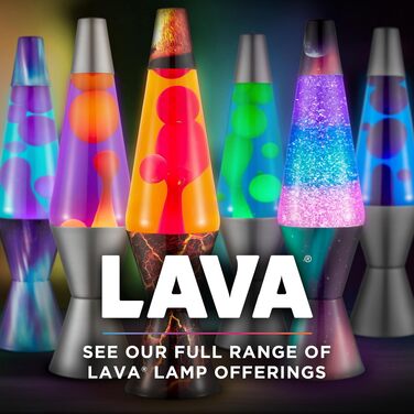 Лавова лампа LAVA® Evenfall Rocket 2391, жовтий віск, фіолетова рідина, декоративна основа у формі ракети, 37 см