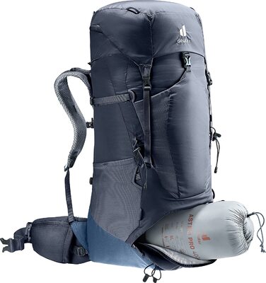Рюкзак для трекінгу Deuter Aircontact Lite 50+10 л, легкий, чорний-синій