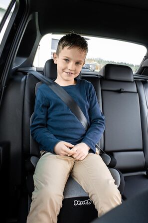 Дитяча автопідставка Booboo Safety Madrid, без Isofix, для дітей 125-150 см (15-36 кг), i-Size, чорний/сірий