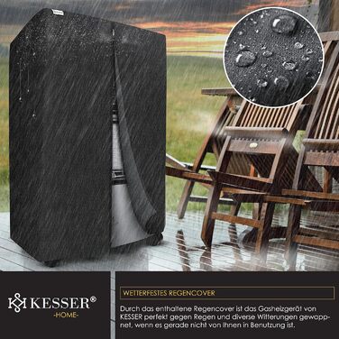 Газовий обігрівач KESSER® 4200W з керамічним нагрівачем, газовий опалювач, інфрачервовий нагрівач з бутаном/пропаном (до 15кг), сірий, з регулятором тиску, шлангом та захисним кожухом (Газовий балон не входить у комплект)