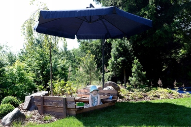 Садова парасолька з консоллю Funfit Garden, синя, 350 x 250 см