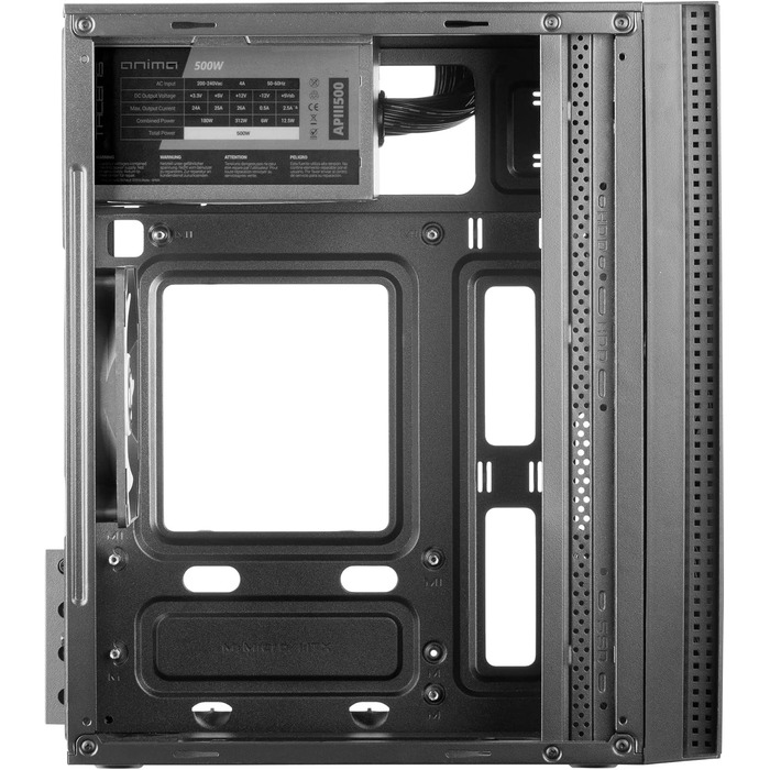 Корпус для ПК Tacens Anima ACX500 Micro ATX з блоком живлення 500Вт, 12 см вентилятор, USB 3.0, чорний, компактний