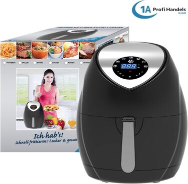 Цифрова аерофритюрниця без олії ECO-AIR-PROFI DC-1400W-1, біла/чорна, сенсорна панель