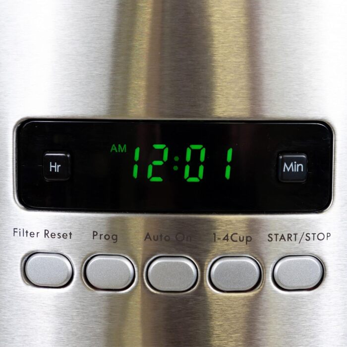 Кавоварка Kenmore на 12 чашок, 1,8 л, програмована, з таймером, швидким заварюванням, багаторазовим фільтром, скляною колбою, цифровим дисплеєм, вугільним водяним фільтром, червона