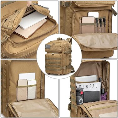 G4Free 40L Тактичний рюкзак для туризму, військовий рюкзак Molle, великий армійський рюкзак для кемпінгу, полювання, трекінгу, колір хакі