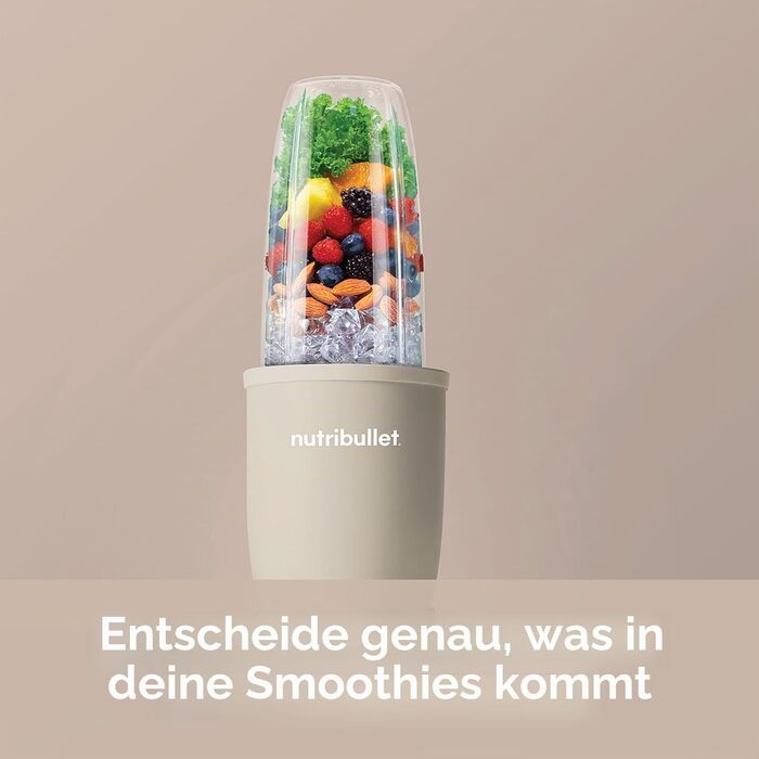 Потужний блендер-екстрактор Nutribullet 900 Series, пісочний матовий (Sand) — набір з 11 предметів для смузі та соків, 25 000 об/хв