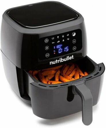 Аерофритюрниця nutribullet Crisplite NBA0611DG, 6л, 1700Вт, сенсорне керування, 8 попередніх налаштувань, без PFAS, матовий чорний