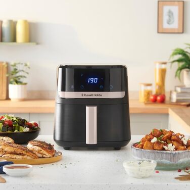 Аерофритюрниця Russell Hobbs SatisFry 4,3 л, 9 програм, Rapid AirFryer, без масла, сенсорне керування, компактна, гриль, випікання, до 200°C, модель 27610-56